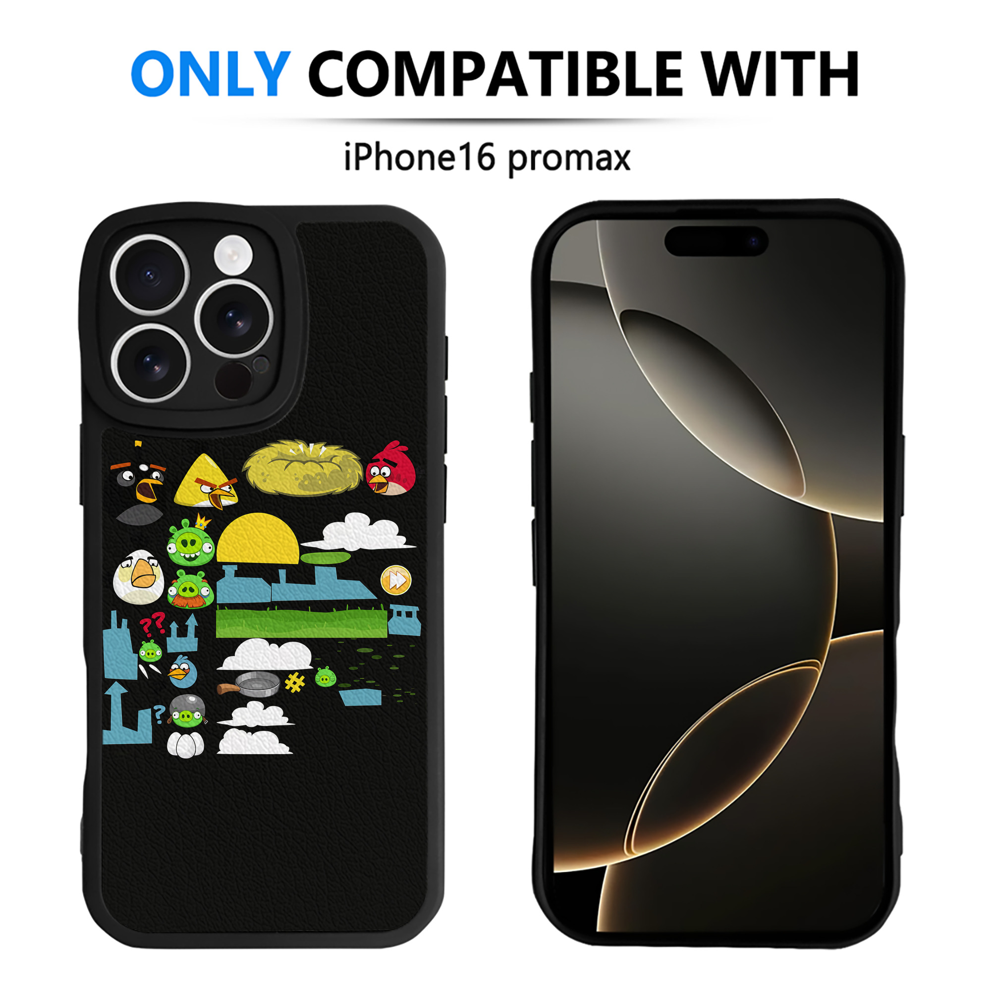 （画像用） Angry Birds アングリーバード 【iPhone 16シリーズ対応】シリコンスマホケース（レザー調） 材質：シリコン